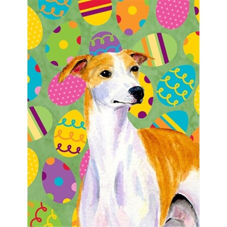 Carolines Treasures 28 x 40 in. Whippet Easter Eggtravaganza House Size Canvas Flag LH9418CHF